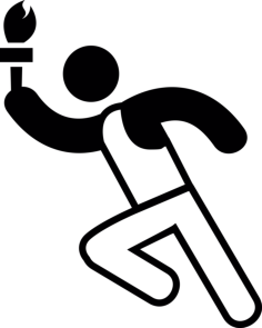 Olympic Torch Runner Stencil Svg Design File, Free Vectors File